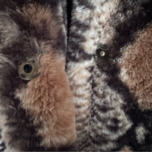 Democracy Faux Fur Brown & Black Python Snakeskin Snake Y2K Glam Animal Small - Picture 7 of 9